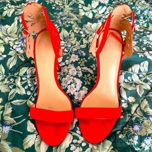 Topshop orange strappy high heeled sandals